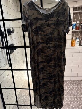 ODDY Olive & Black Camo Maxi Dress